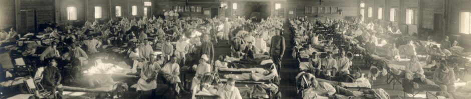 showing sick beds at Camp Funston during outbreak
